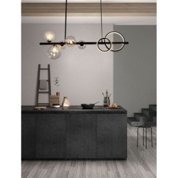 Moderne Glas Bubble Pendelleuchte Schwarz Lange Halterung Lampen