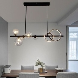 Moderne Glas Bubble Pendelleuchte Schwarz Lange Halterung Lampen