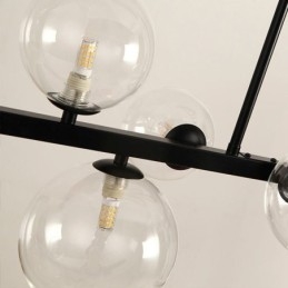 Moderne Glas Bubble Pendelleuchte Schwarz Lange Halterung Lampen