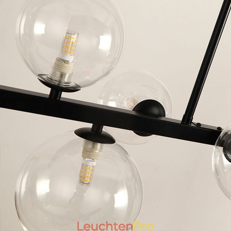 Moderne Glas Bubble Pendelleuchte Schwarz Lange Halterung Lampen