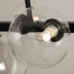 Moderne Glas Bubble Pendelleuchte Schwarz Lange Halterung Lampen