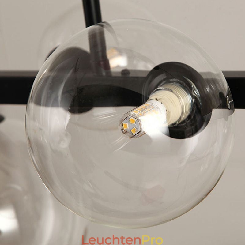 Moderne Glas Bubble Pendelleuchte Schwarz Lange Halterung Lampen