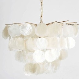 Natürliche Shell Kronleuchter Runde Layered Hängen Licht Esszimmer