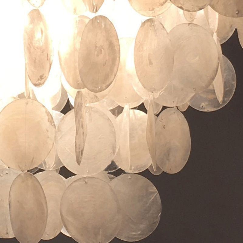 Natürliche Shell Kronleuchter Runde Layered Hängen Licht Esszimmer