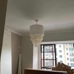 Moderne Pendelleuchte Quallenschalen Beleuchtung mit Zylinder Lampenschirm