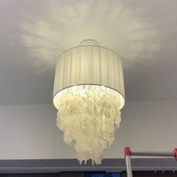 Moderne Pendelleuchte Quallenschalen Beleuchtung mit Zylinder Lampenschirm