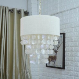 Moderne Pendelleuchte Quallenschalen Beleuchtung mit Zylinder Lampenschirm