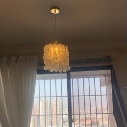 Moderne Capiz Pendelleuchte Zeitgenössische Mini Hängende Deckenbeleuchtung Esszimmer