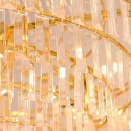 Gold Kristall Pendelleuchte 4 Ebenen Deckenbeleuchtung 7 Lichter