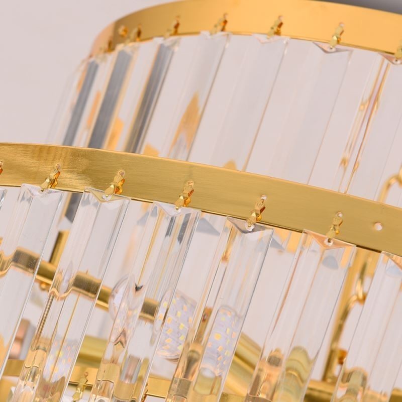 Gold Kristall Pendelleuchte 5 Ebenen Deckenbeleuchtung 7 Lichter