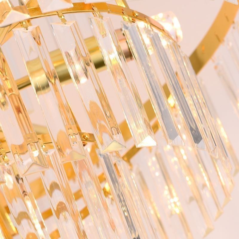 Gold Kristall Pendelleuchte 5 Ebenen Deckenbeleuchtung 7 Lichter