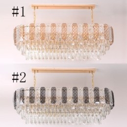 Moderne Kristall Pendelleuchte Luxus Oval Hängeleuchte