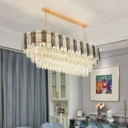 Moderne Kristall Pendelleuchte Luxus Oval Hängeleuchte