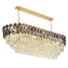 Europäische Kristall Pendelleuchte Luxus Oval Deckenleuchte