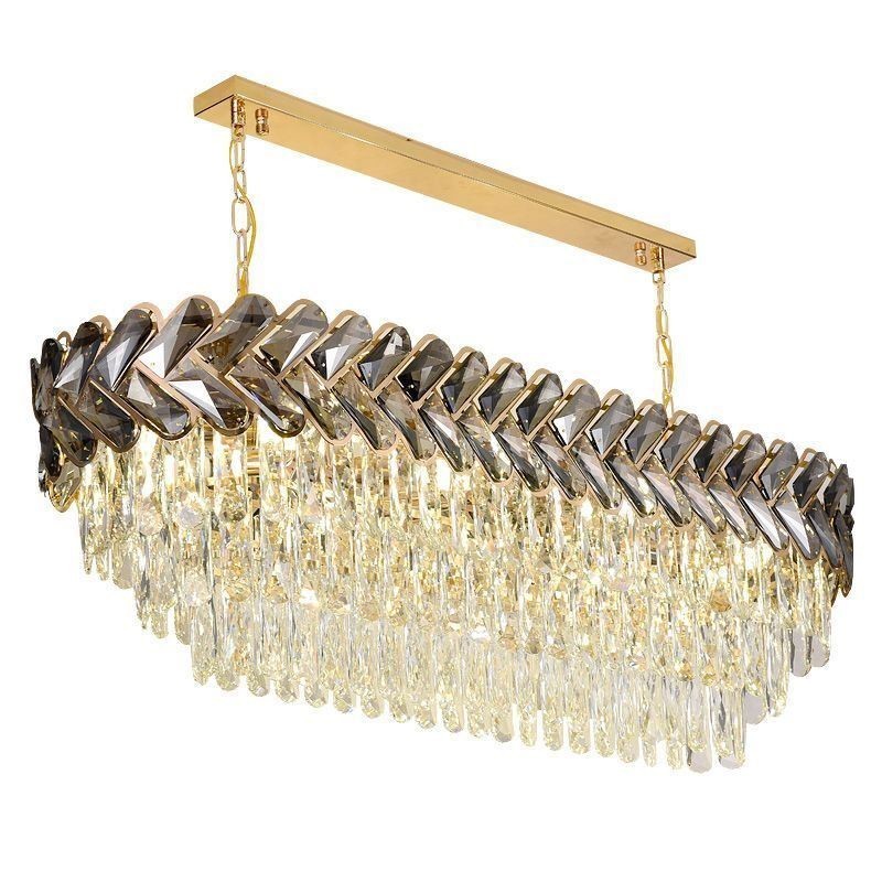 Europäische Kristall Pendelleuchte Luxus Oval Deckenleuchte