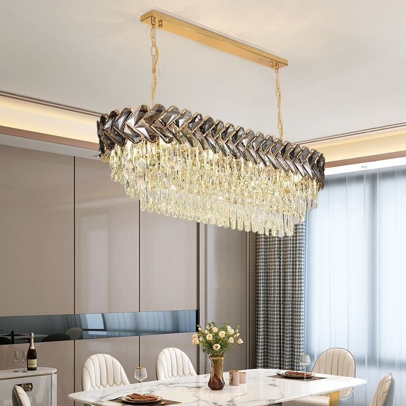Europäische Kristall Pendelleuchte Luxus Oval Deckenleuchte