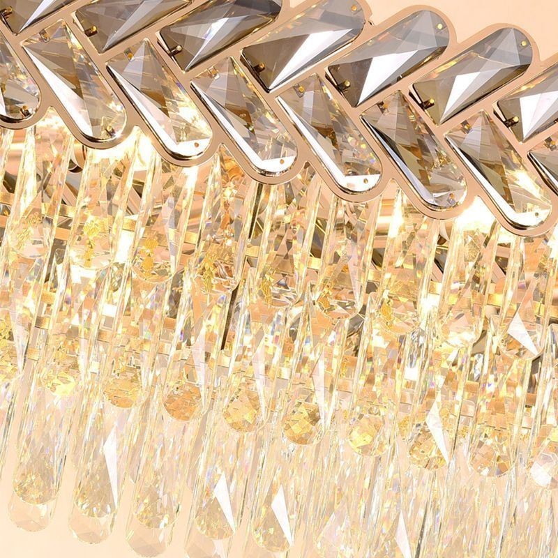 Europäische Kristall Pendelleuchte Luxus Oval Deckenleuchte