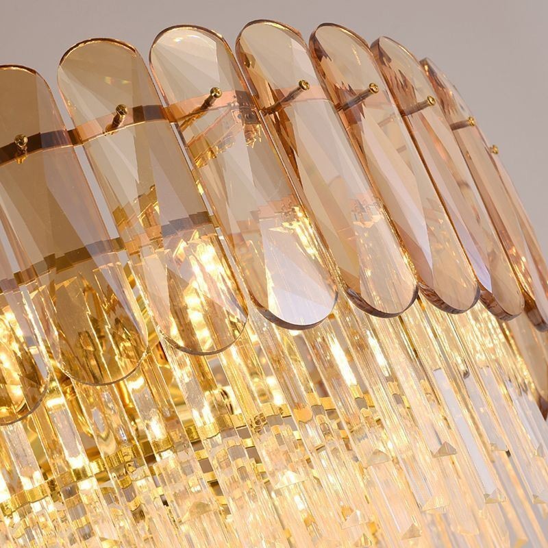 Luxus Pendelleuchte Kristall Gold Deckenleuchte