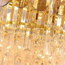 Luxus Pendelleuchte Kristall Gold Deckenleuchte