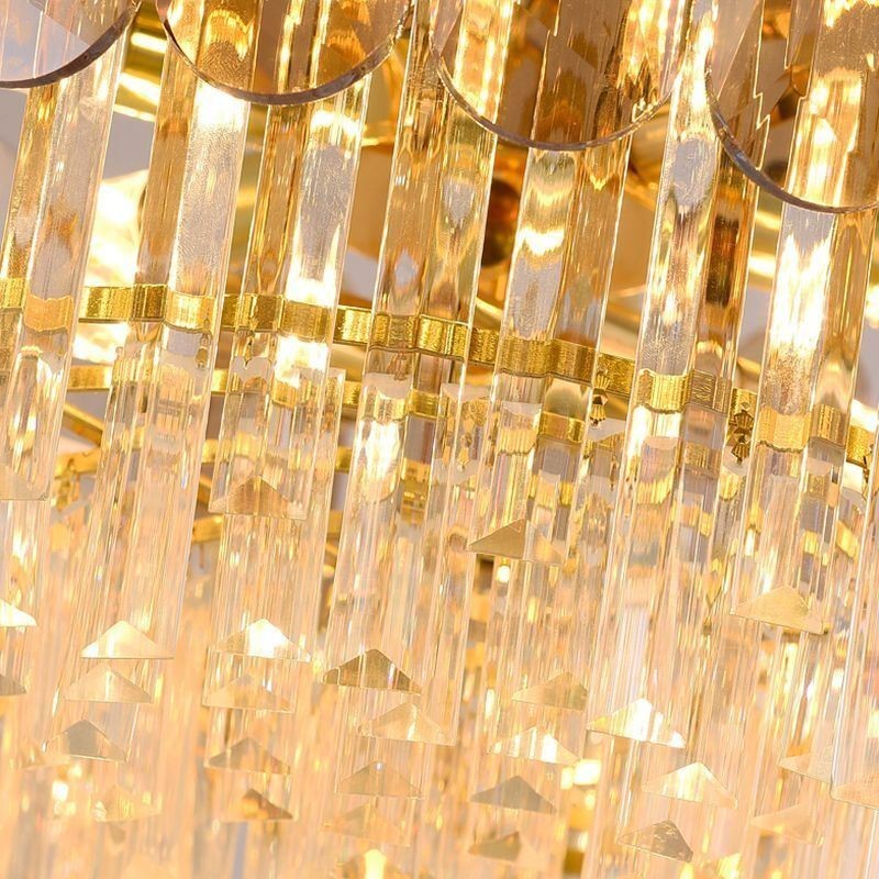 Luxus Pendelleuchte Kristall Gold Deckenleuchte
