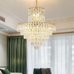 Elegante Pendelleuchte Kristall Runde Deckenleuchte