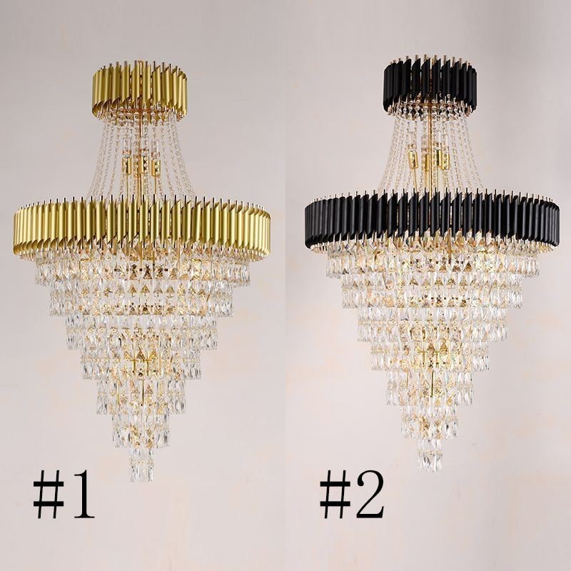 Moderne Kristall Pendelleuchte Konische Deckenlampe