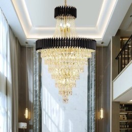 Moderne Kristall Pendelleuchte Konische Deckenlampe