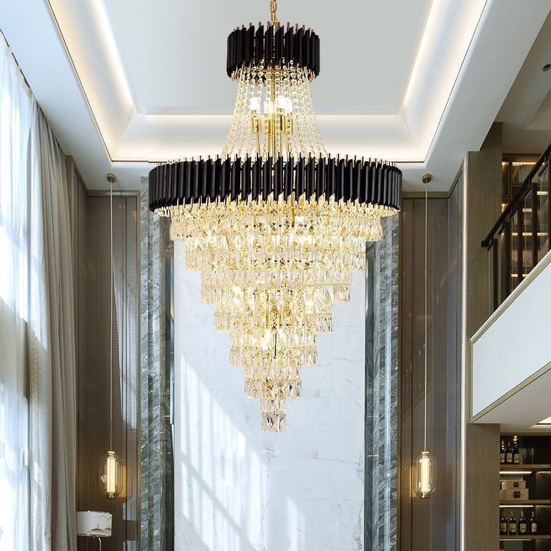 Moderne Kristall Pendelleuchte Konische Deckenlampe