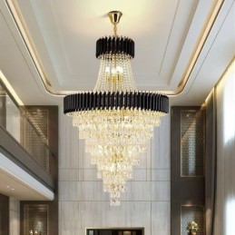 Moderne Kristall Pendelleuchte Konische Deckenlampe