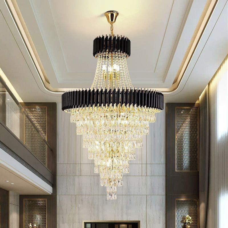 Moderne Kristall Pendelleuchte Konische Deckenlampe