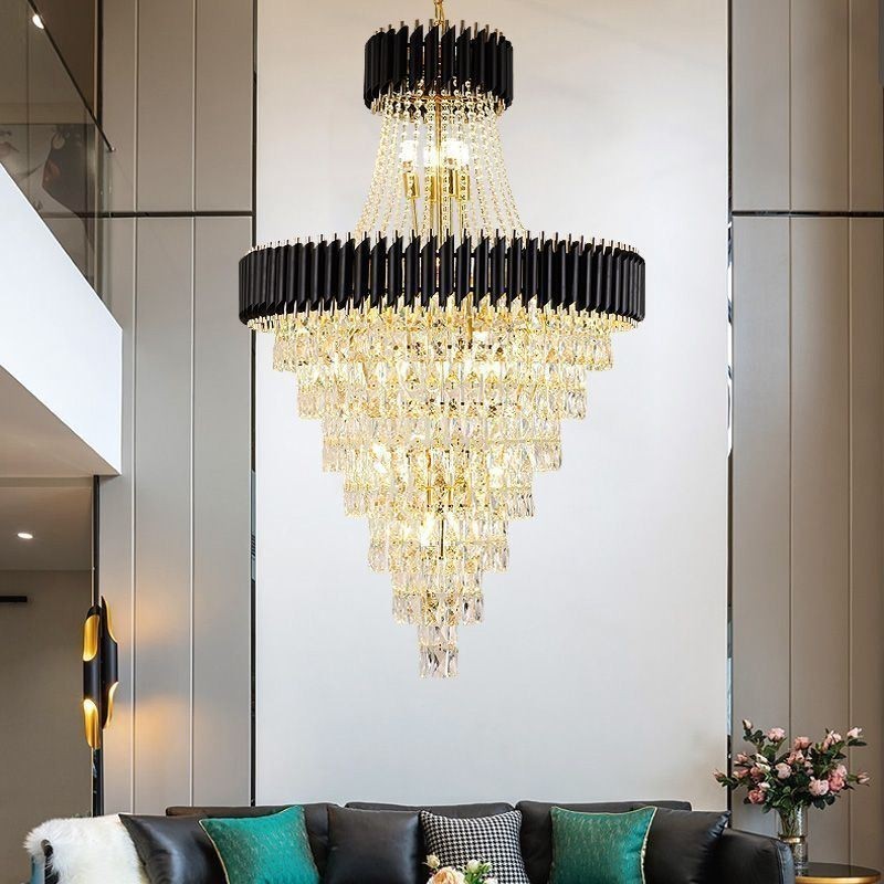 Moderne Kristall Pendelleuchte Konische Deckenlampe