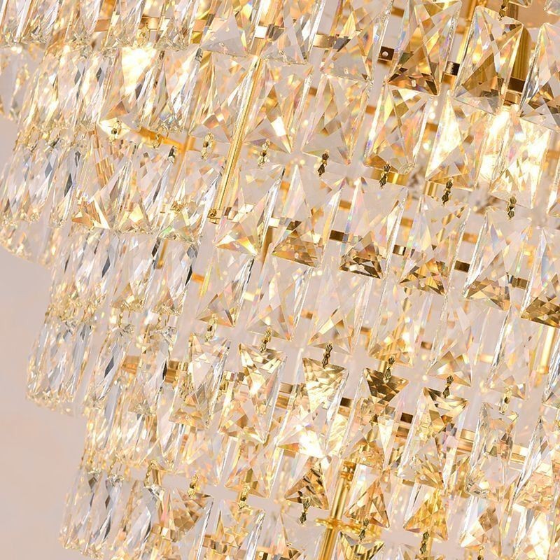 Moderne Kristall Pendelleuchte Konische Deckenlampe