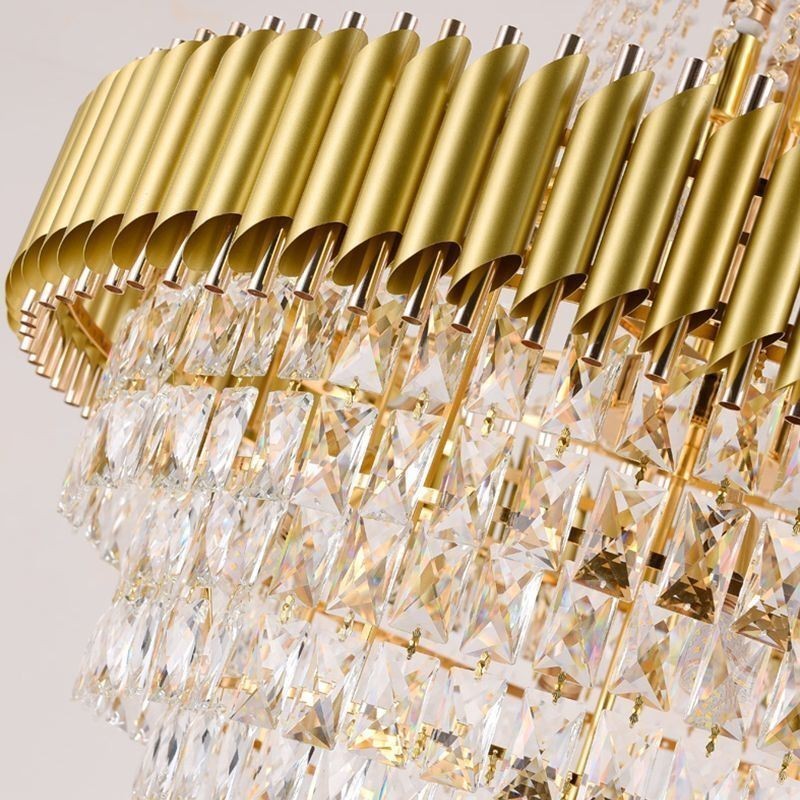 Moderne Kristall Pendelleuchte Konische Deckenlampe