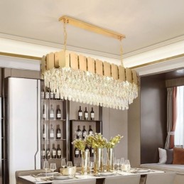 Kristall Pendelleuchte Luxus Oval Deckenleuchte