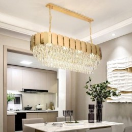 Kristall Pendelleuchte Luxus Oval Deckenleuchte