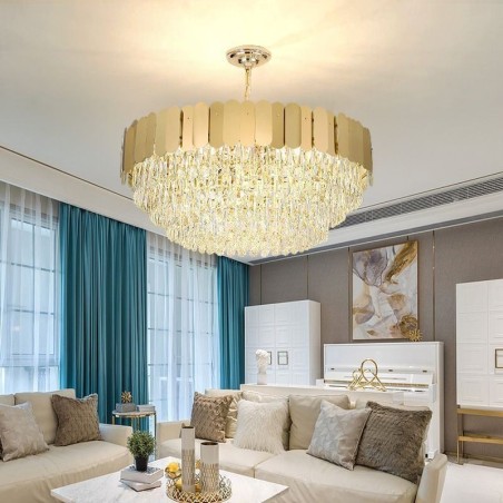 Moderne Pendelleuchte Kristall Runde Hängende Deckenleuchte Moderne Pendelleuchte Kristall Runde Hängende Deckenleuchte