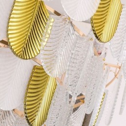 Kristall Elegante Blatt Pendelleuchte Deckenpendelleuchte