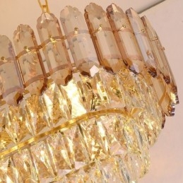 Moderne Kristall-Pendelleuchte, luxuriöse ovale Deckenleuchte