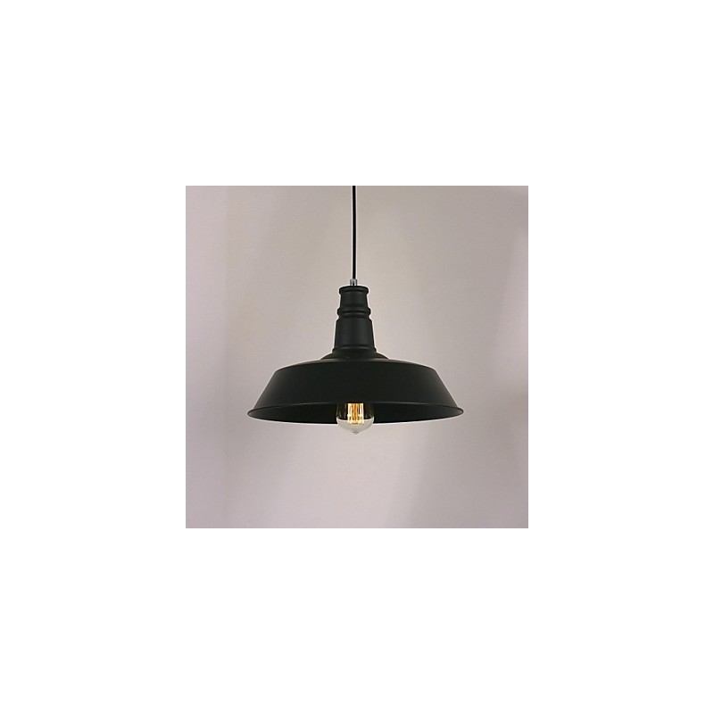 Schwarze moderne Pendelleuchte mit kreisförmigem Lampenschirm