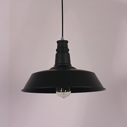 Schwarze moderne Pendelleuchte mit kreisförmigem Lampenschirm