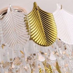Luxuriöse Blatt-Pendelleuchte Kristall-Deckenleuchte