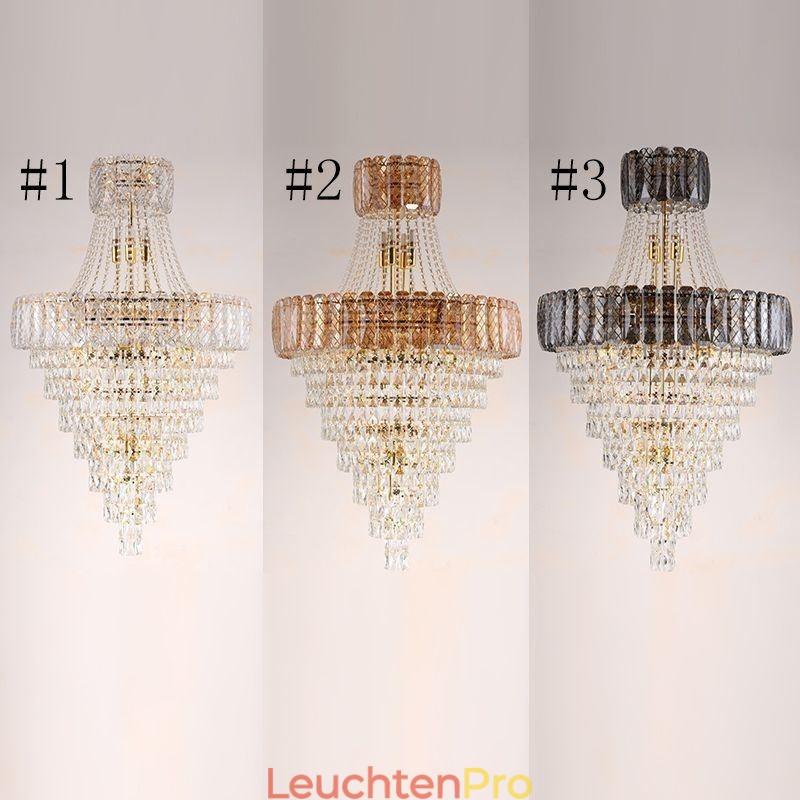 Moderne elegante Kristall Pendelleuchte konische Deckenleuchte