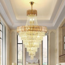 Konische Kristall-Pendelleuchte, elegante Hängeleuchte