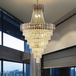 Konische Kristall-Pendelleuchte, elegante Hängeleuchte