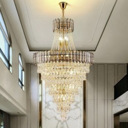 Konische Kristall-Pendelleuchte, elegante Hängeleuchte