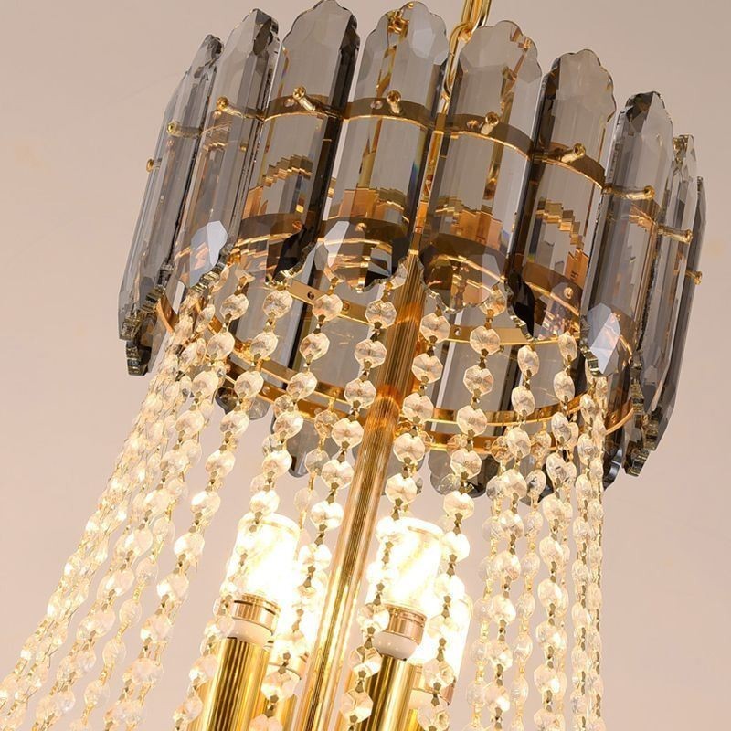 Konische Kristall-Pendelleuchte, elegante Hängeleuchte