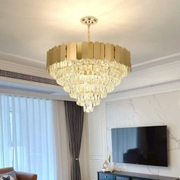 Moderne elegante Kristall Pendelleuchte konische Deckenleuchte