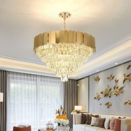 Moderne elegante Kristall Pendelleuchte konische Deckenleuchte
