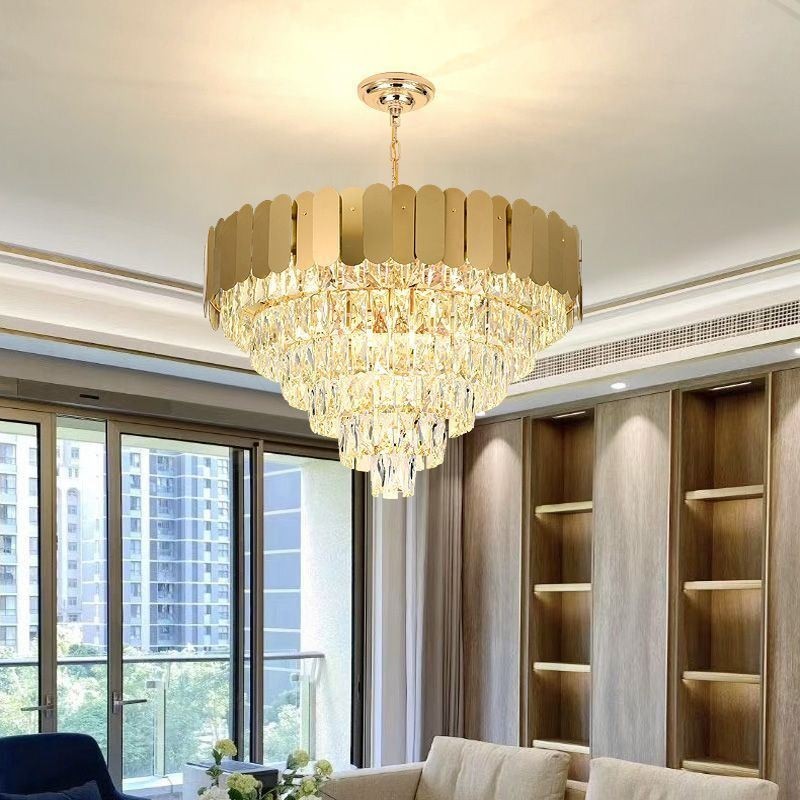 Moderne elegante Kristall Pendelleuchte konische Deckenleuchte