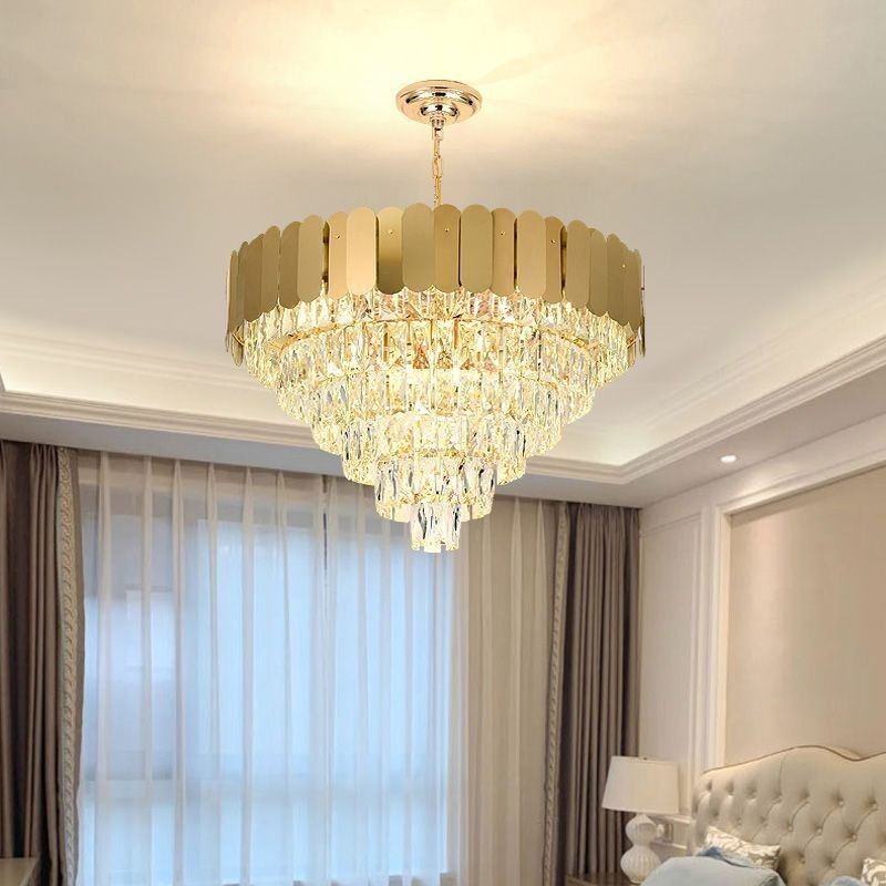 Moderne elegante Kristall Pendelleuchte konische Deckenleuchte